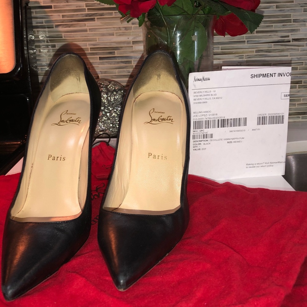 CHRISTIAN LOUBOUTIN Nappa Shiny Decollete 100 39